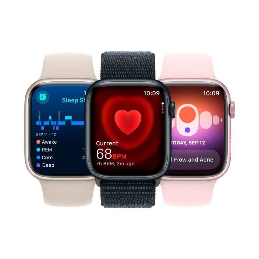 Apple Watch Series 9 (GPS + Cellular) 41mm Aluminum Case with Midnight Sport Loop - Adj - Midnight - MRHU3LL/A