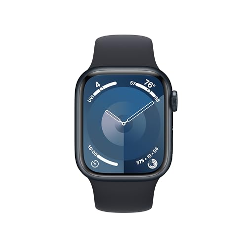Apple Watch Series 9 GPS + Cellular 41mm Midnight Aluminum Case w/ Midnight Sport Band - S/M - MRHR3LW/A