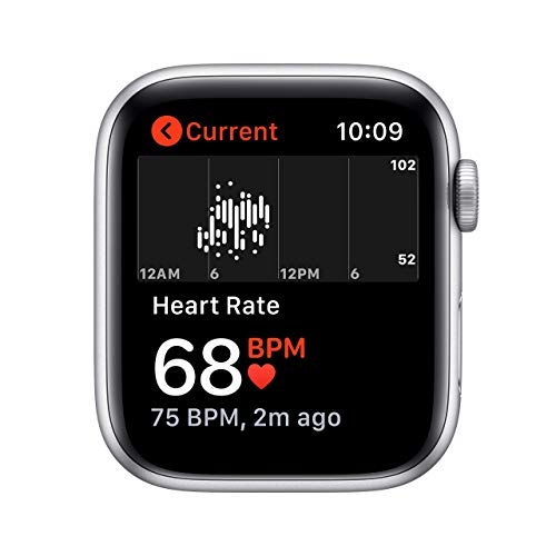 Apple Watch SE (GPS) 44mm Silver Aluminum Case with White Sport Band - MYDQ2LL/A