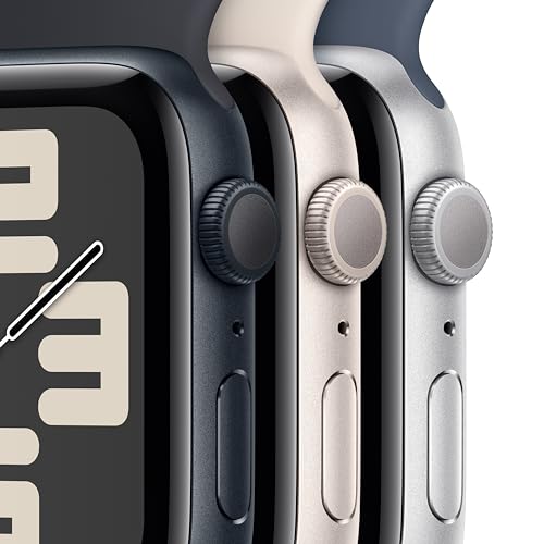 Apple Watch SE 2nd Generation (GPS) 40mm Silver Aluminum Case with Winter Blue Sport Loop - MRE33LL/A