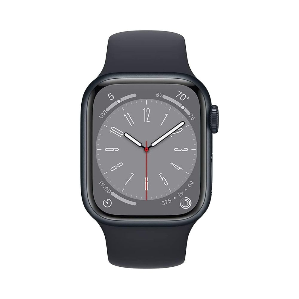Apple Watch Series 8 (GPS + Cellular) 41mm Midnight Aluminum Case with Midnight Sport Band - S/M - MNUV3LL/A