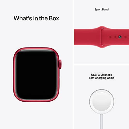 Apple Watch Series 7 (GPS) 45mm RED Aluminum Case with RED Sport band - MKN93LL/A