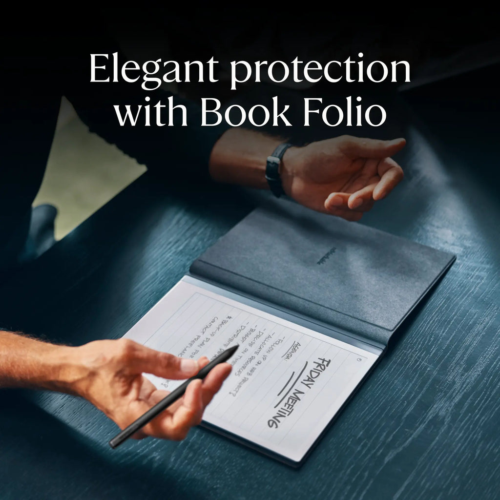 reMarkable 2 - 10.3" Paper Tablet with Marker Plus and Premium Leather Book Folio - Black