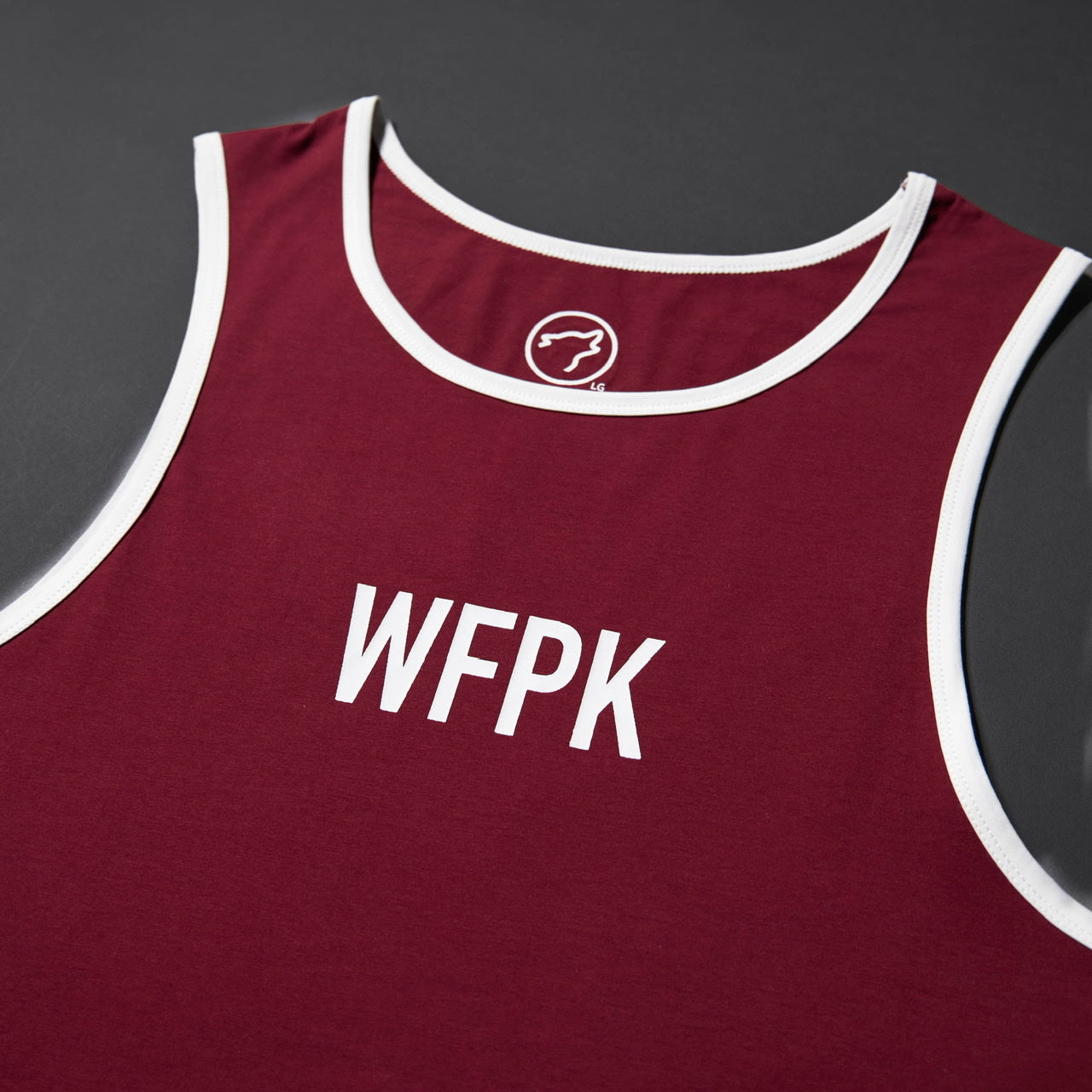 Men's Performance Tank Crimson Red W/ Off White Border (SALE)