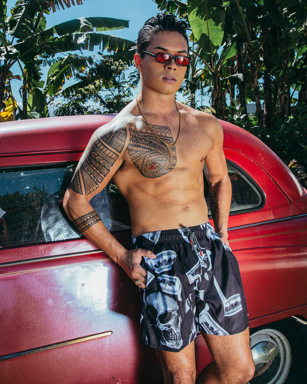 MONEY NIGHT SHOTO SWIM TRUNKS