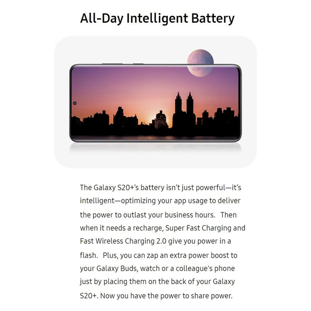 Unlocked Samsung Galaxy S20 Plus 5G - 128GB - Cosmic Gray - SM-G986UZAAXAA