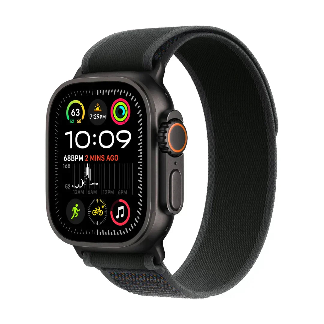 Apple Watch Ultra 2 (GPS + Cell) 49mm Black Titanium Case w/ Black Trail Loop S/M