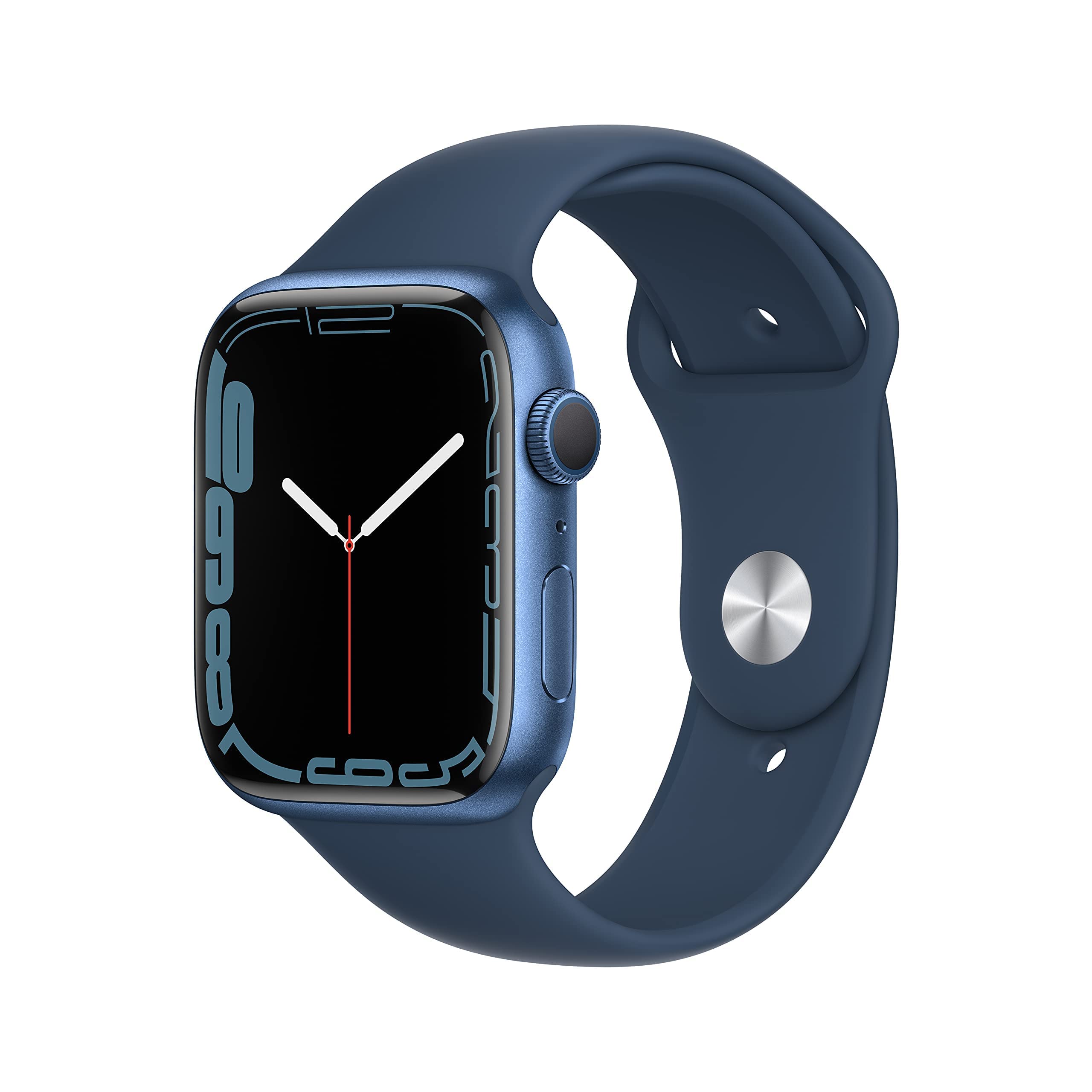 Apple Watch Series 7 (GPS, 45mm) Blue Aluminum Case with Abyss Blue Sport Band - MKN83LL/A