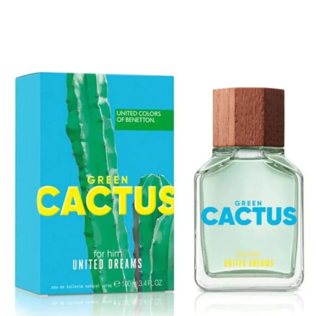 Benetton Colors Green Cactus for Him Men’s Perfume/Cologne For Men Eau de Toilette 3.4 oz Edt