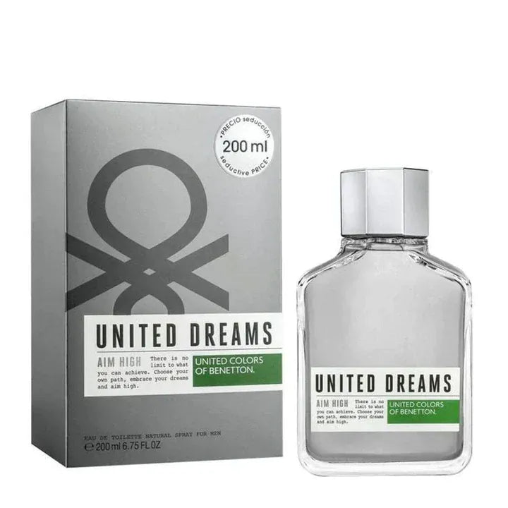 Benetton Colors United Dreams Men Aim High Men’s Perfume/Cologne For Men Eau de Toilette 3.4 oz / 6.7 oz / Gift Set 3.4 oz Edt