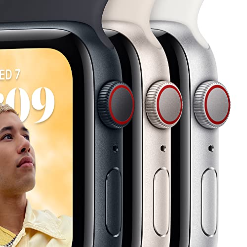 Apple Watch SE 2nd Generation (GPS) 40mm Aluminum Case with White Sport Band - M/L - Silver - MNTC3LL/A