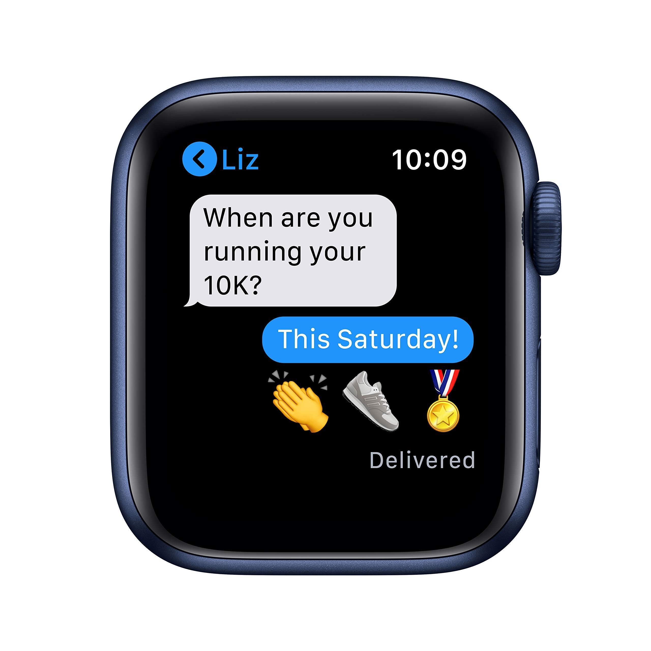 Apple Watch Series 6 (GPS) 40mm Blue Aluminum Case with Deep Navy Sport Band - MG143LL/A