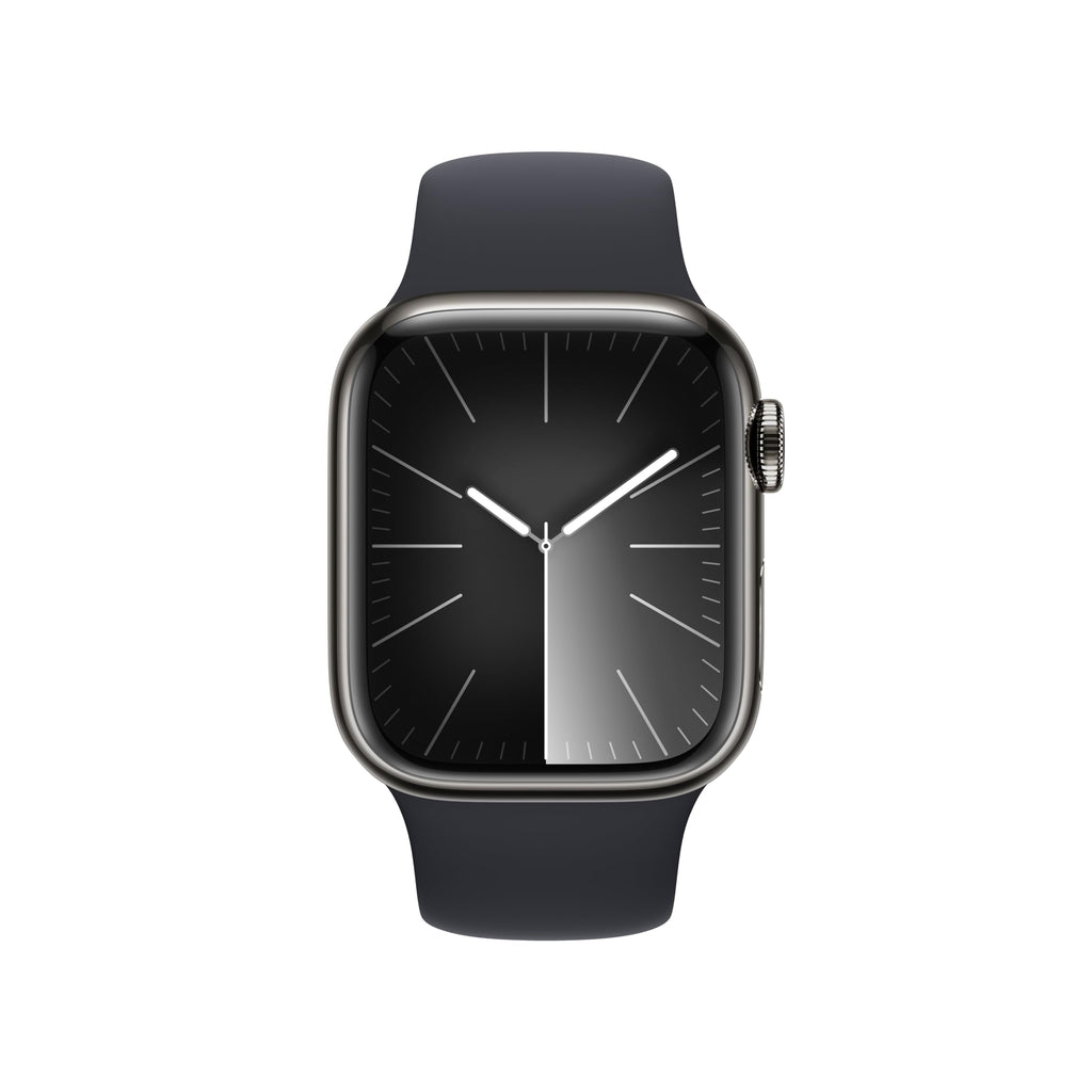 Apple Watch 9 (GPS+Cell) 41mm Stainless Steel Case with Sport Band - Graphite