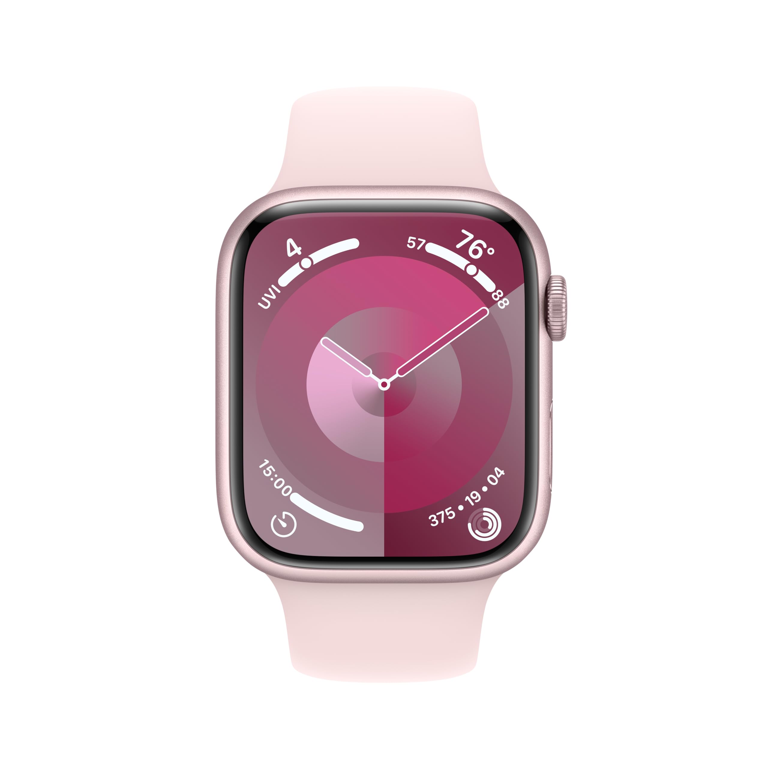 Apple Watch Series 9 (GPS) 45mm Aluminum Case with Light Pink Sport Band - M/L - Pink - MR9H3LL/A