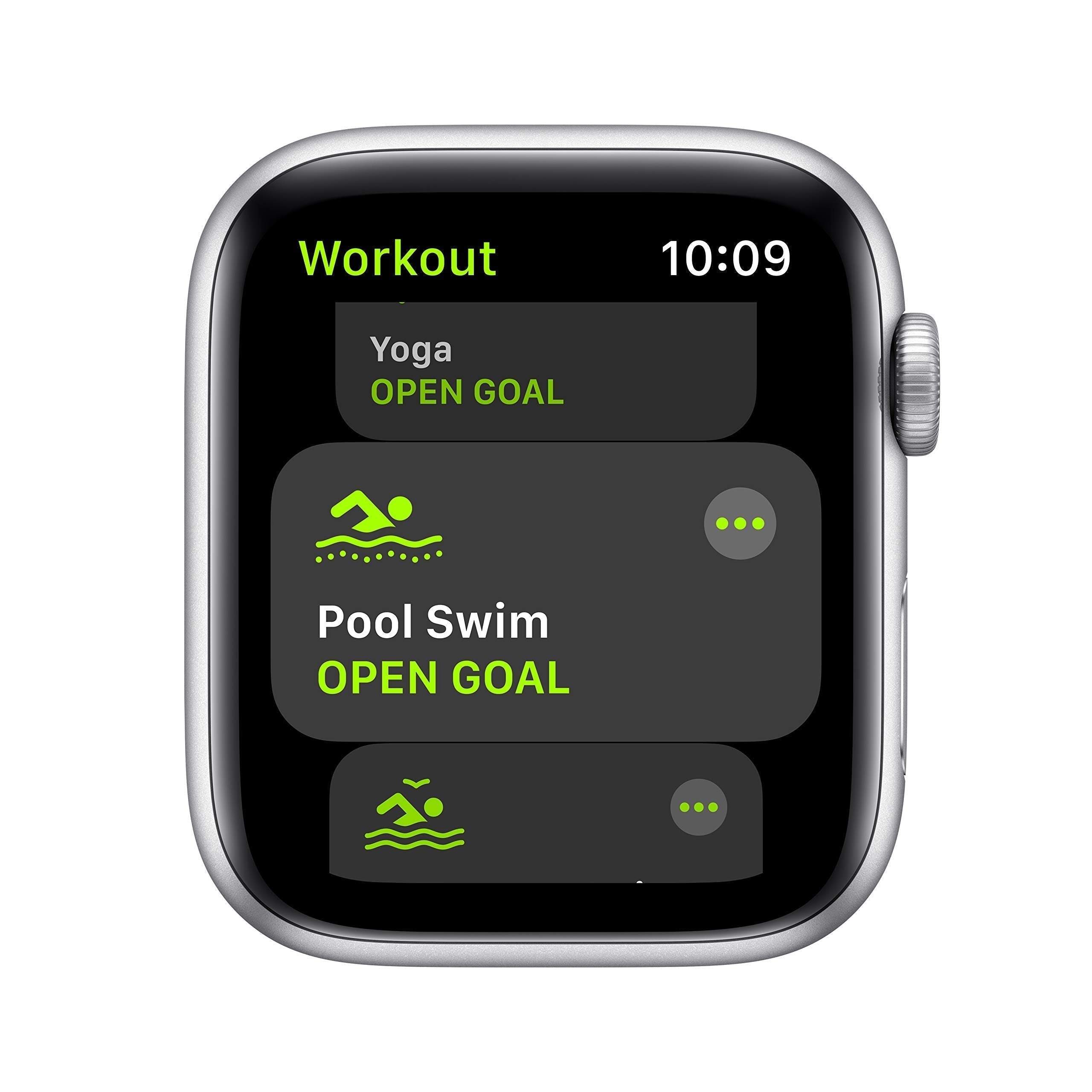 Apple Watch SE (GPS + Cellular) 44mm Silver Aluminum Case with White Sport Band - Silver - (2020) - MYEM2LL/A