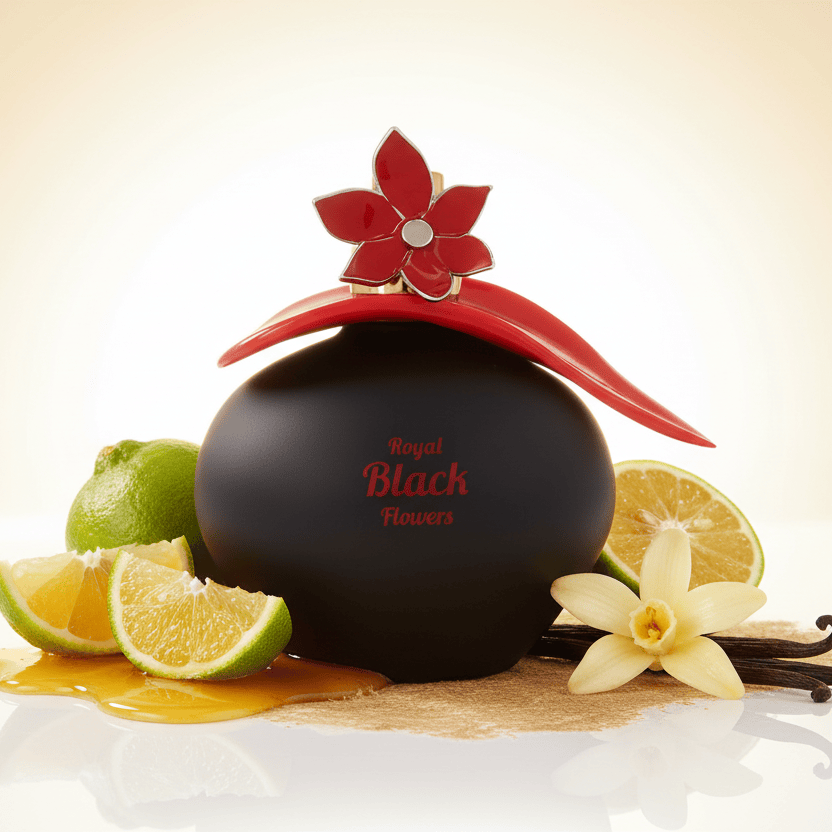 Lomani Royal Black Flowers
