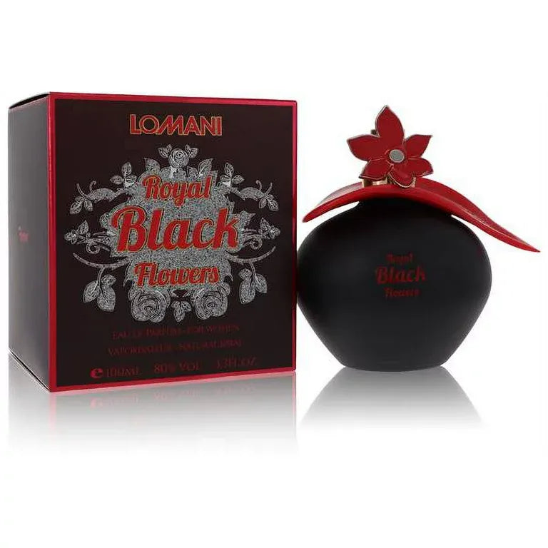 Lomani Royal Black Flowers