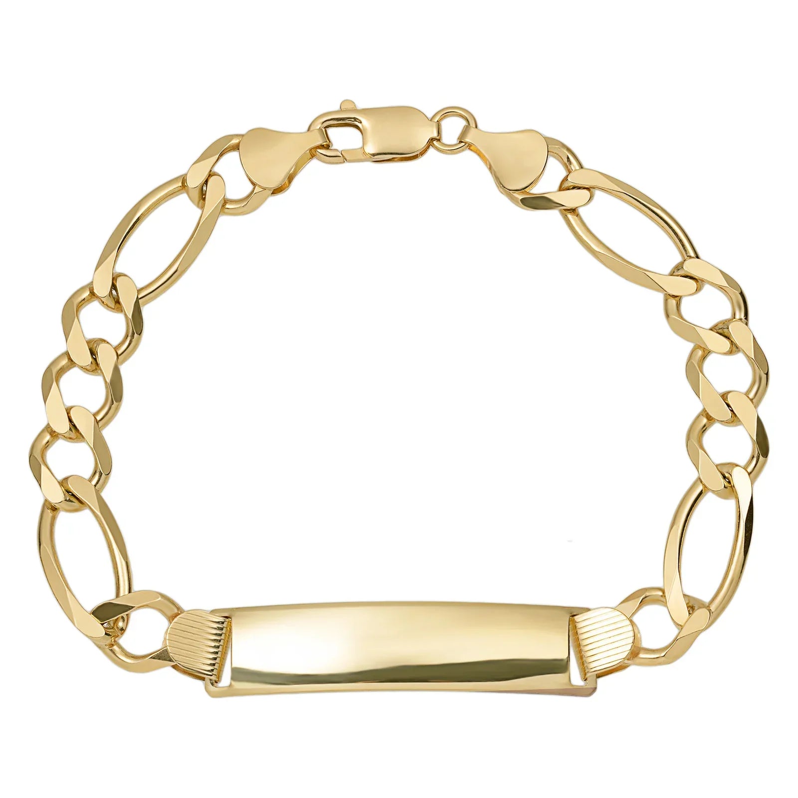 Women's Figaro Link ID Bracelet 14K Yellow Gold