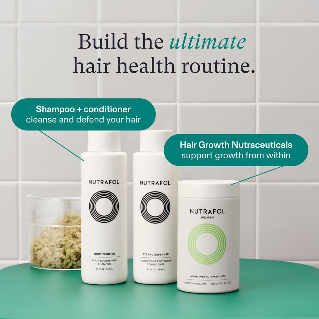 Nutrafol Shampoo and Conditioner, Cleanse and Protect Hair and Scalp, Improves Hair Volume, Strength and Texture, Physician-formulated for Thinning Hair - 8.1 Fl Oz Bottle