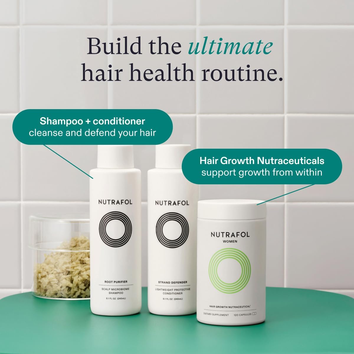 Nutrafol Shampoo and Conditioner, Cleanse and Protect Hair and Scalp, Improves Hair Volume, Strength and Texture, Physician-formulated for Thinning Hair - 8.1 Fl Oz Bottle