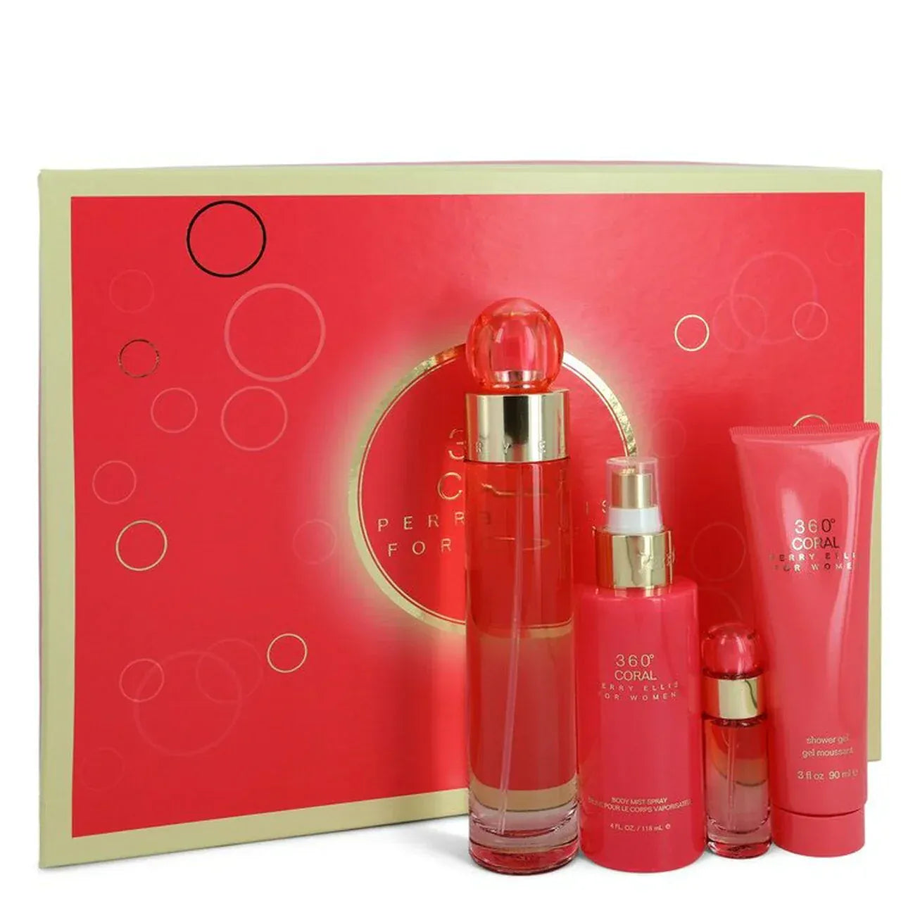 Perry Ellis 360° Coral Perfume Women's Perfume/Cologne For Women Eau De Parfum 6.8 oz / Gift Set 3.4 oz / Body Mist 8.0 ozEdp