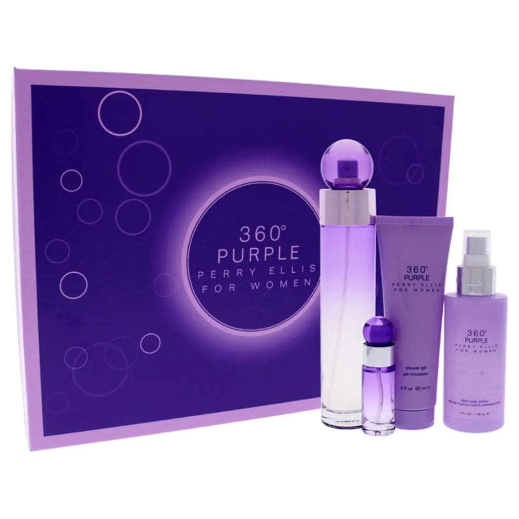 Perry Ellis 360° Purple Perfume For Women Eau De Parfum Spray 3.4 oz / 6.8 oz / Gift Set 3.4 oz Edp