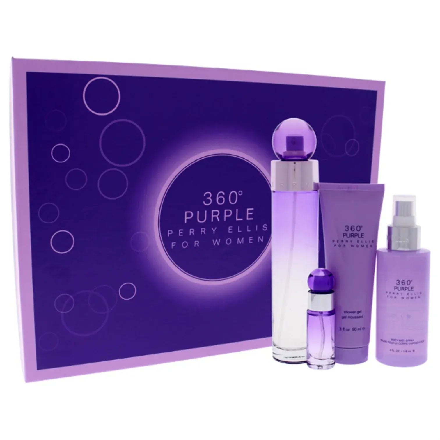 Perry Ellis 360° Purple Perfume For Women Eau De Parfum Spray 3.4 oz / 6.8 oz / Gift Set 3.4 oz Edp
