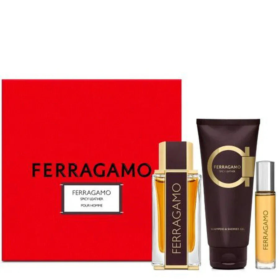 Salvatore Ferragamo Spicy Leather Parfum Men’s Perfume/Cologne For Men Eau de Parfum 3.4 oz / Gift Set 3.4 oz Edp