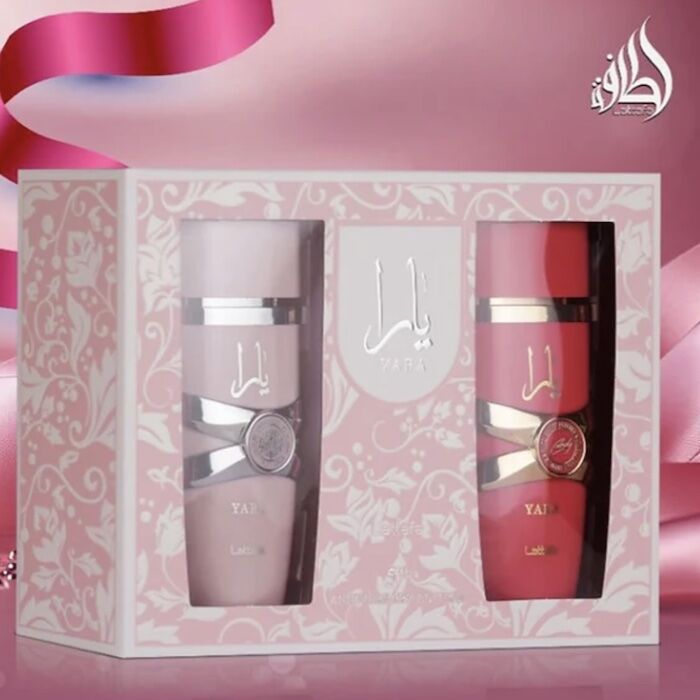 Lattafa Yara 2 Piece Fragrance Bundle for Women (3.4 Ounce Yara Eau De Parfum Spray + 3.4 Ounce Yara Candy Eau De Parfum Spray)