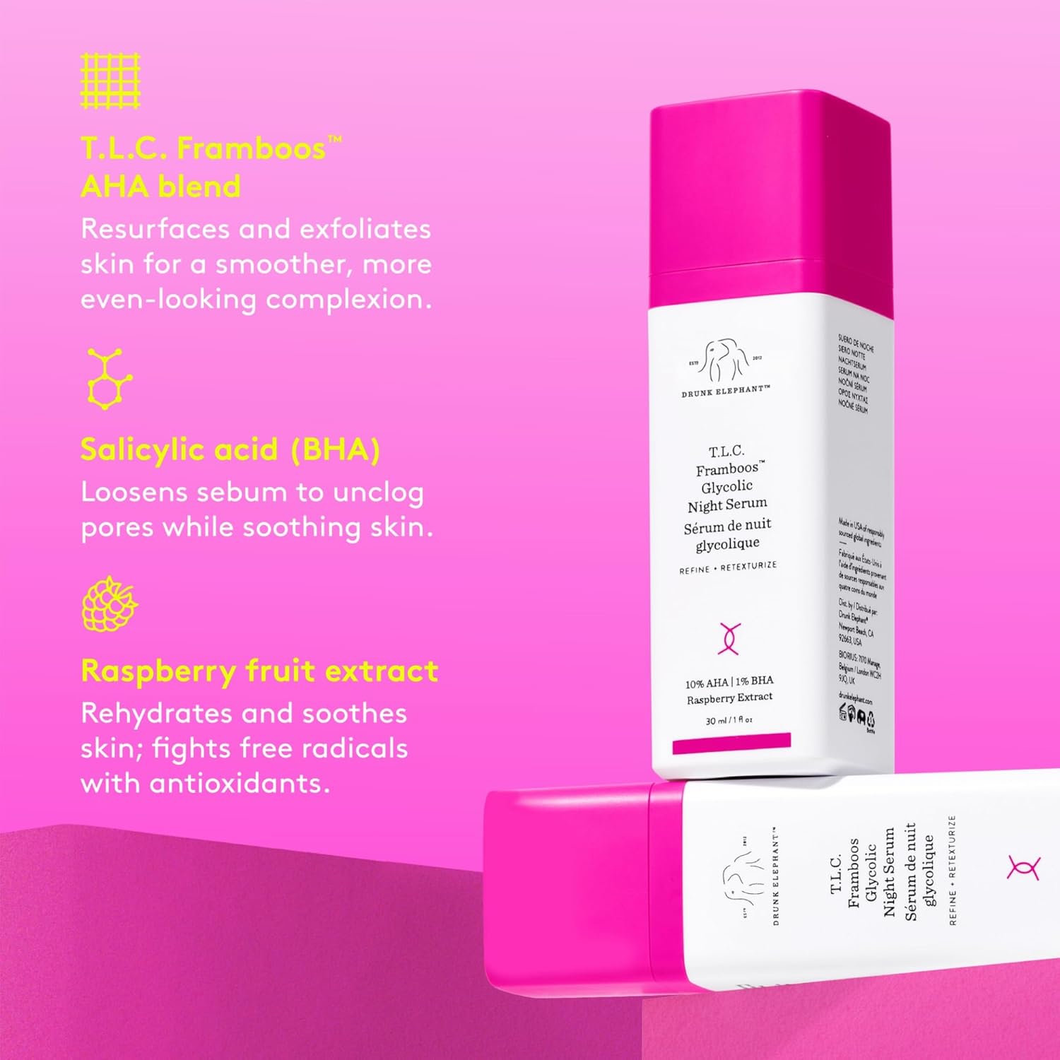 Drunk Elephant T.L.C. Framboos Glycolic Serum 30ml