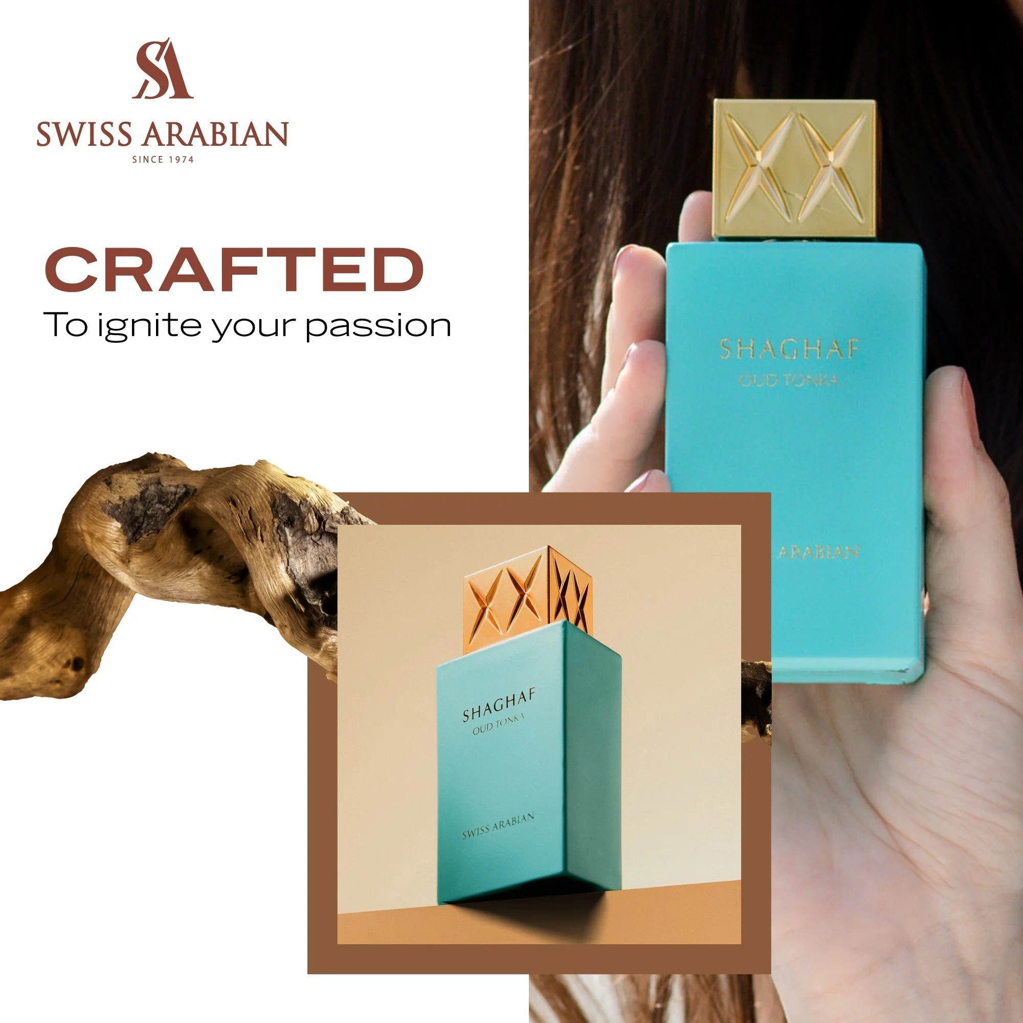 Swiss Arabian - Shaghaf Oud Tonka - Vanilla Perfume with Warm Amber Fragrance - Earthy and Woody Allure - Enchanting Fusion of Arabic Perfume - 75ml/2.5 oz