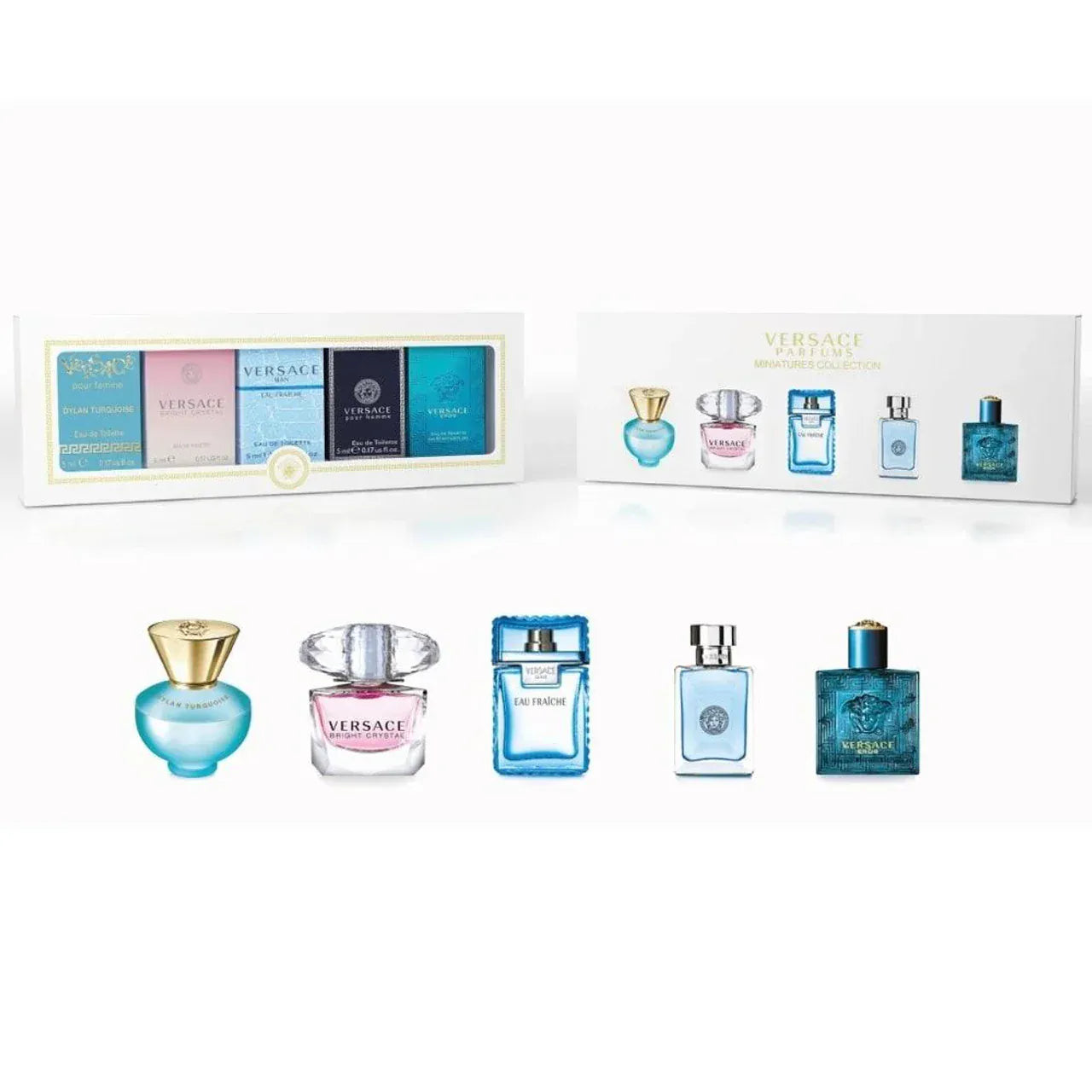 Versace Miniature Set Unisex Perfume/Cologne For Men & Women 5x0.17 oz